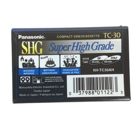 Sony Panasonic TC-30 VHS-C Camcorder Videocassette Tapes 90 Min Lot Of 2 Sealed - Picture 3 of 8